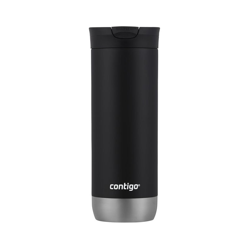 Contigo Huron Vacuum-Insulated Stainless Steel Travel Mug, 16oz Licorice - Leak-Proof Lid for Hot/Cold Beverages, Fits Most Cup Holdersand Brewers - Image 1
